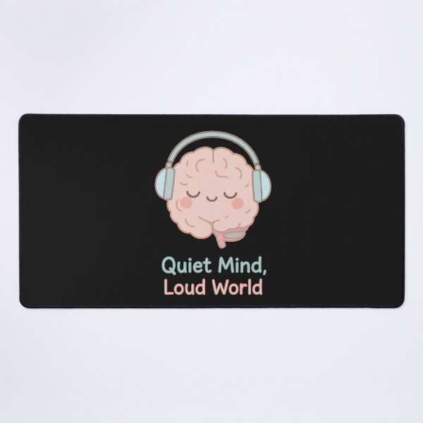 Item preview, Quiet Mind, Loud World — Cute Pastel Brain with Headphones | Neurodivergent Comfort & Mental Wellness Art designed and sold by PureBrain.