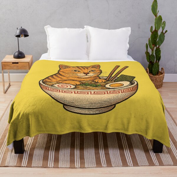 Artikelvorschau, Funny Cat eating Ramen Soup with Noodles Japan Food entworfen und verkauft von Trenddesigns24.