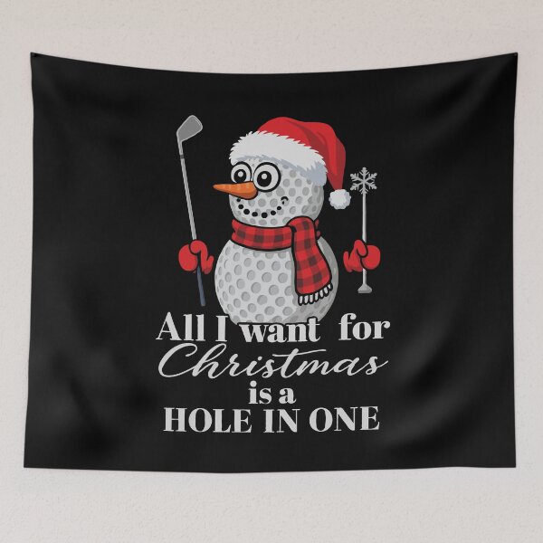 Item preview, Funny Golf Christmas Snowman – All I Want for Christmas Is a Hole in One – Golf Lover Holiday Gift designed and sold by BrainBubbleArt.