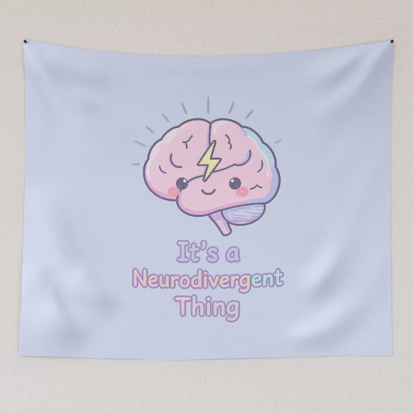 Item preview, It’s a Neurodivergent Thing — Cute Pastel Brain Illustration | Neurodiversity Pride & Kawaii Mental Wellness Art designed and sold by PureBrain.