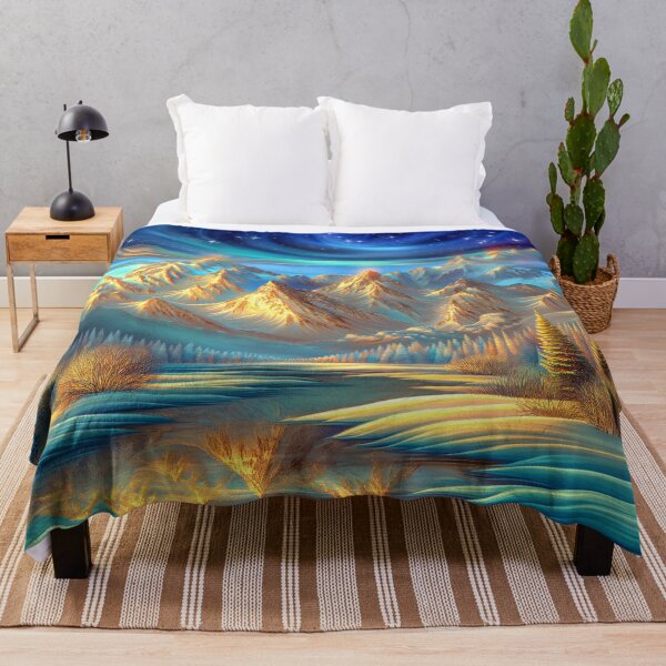 Item preview, Aurora Borealis over Snowy Mountains - Fantasy Winter Forest designed and sold by MargaretWiktor.