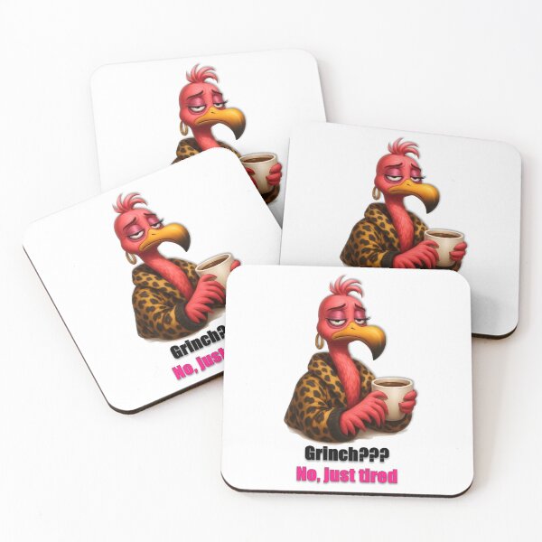 Item preview, Sarcastic Christmas flamingo – “Grinch? No, just tired” design designed and sold by DebuggedDressed.