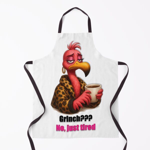 Item preview, Sarcastic Christmas flamingo – “Grinch? No, just tired” design designed and sold by DebuggedDressed.