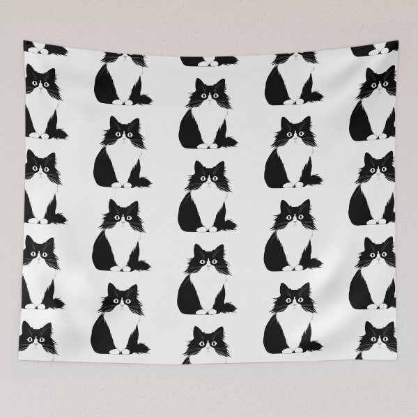 Item preview, Fluffy Tuxedo Cat,Easy Cat Drawing designed and sold by xiao xuans.