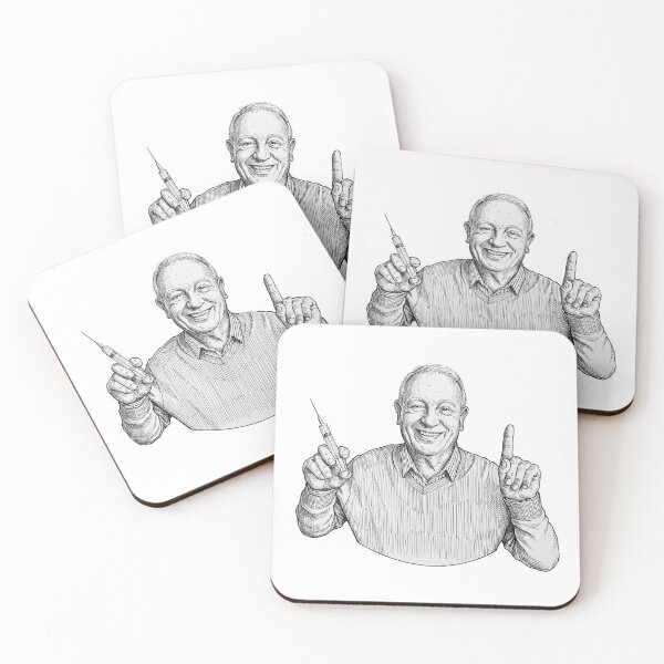 Item preview, Old Man Smiling with a Syringe designed and sold by Naux | Design & Illustration.