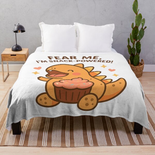 Item preview, Cute Snack Powered Dinosaur Cartoon Art designed and sold by HiteshArt111.