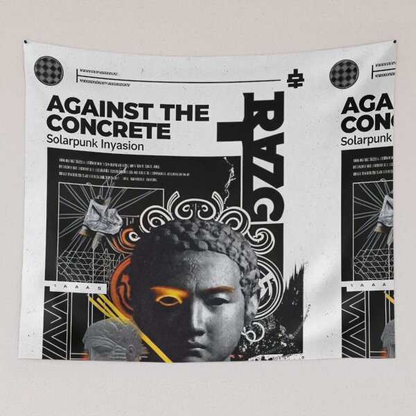 Item preview, Solarpunk Poster Against Concrete designed and sold by Raw-Ink.