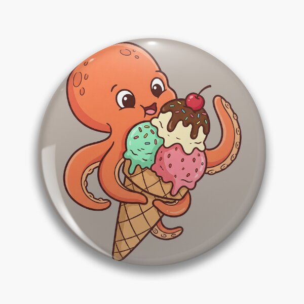 Item preview, Octopus Ice Cream Treat - Cute Aquatic Animal Foodie Art designed and sold by AwesomeBeyondLimits.