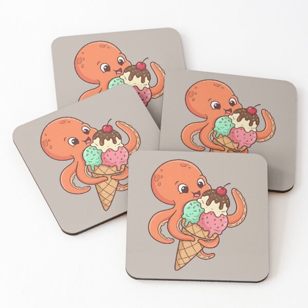 Item preview, Octopus Ice Cream Treat - Cute Aquatic Animal Foodie Art designed and sold by AwesomeBeyondLimits.