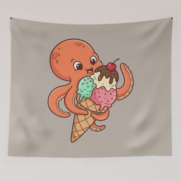 Item preview, Octopus Ice Cream Treat - Cute Aquatic Animal Foodie Art designed and sold by AwesomeBeyondLimits.