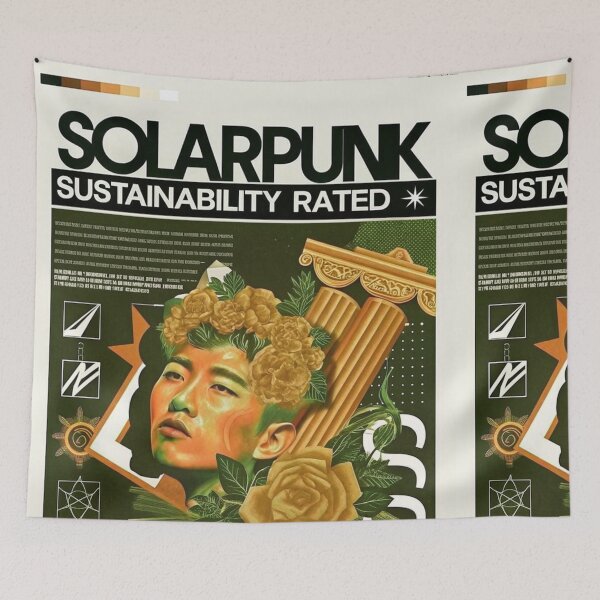 Item preview, Solarpunk Poster Sustainability designed and sold by Raw-Ink.