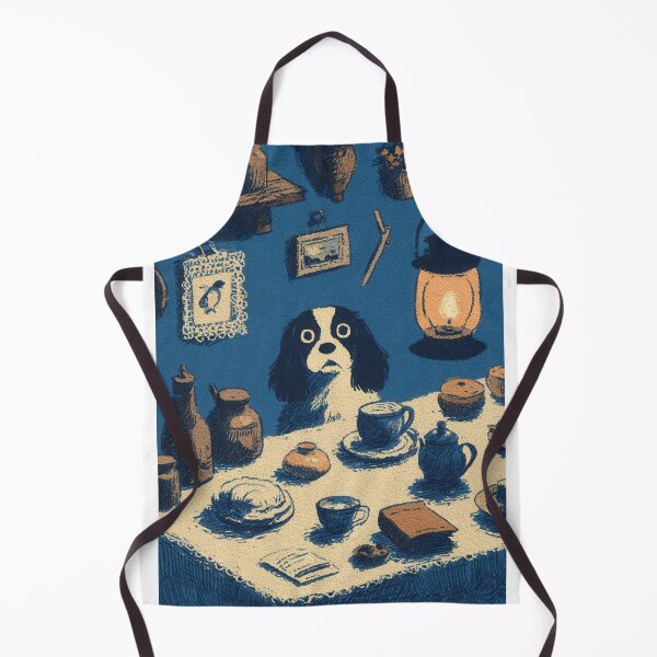Item preview, Sweet Cavalier Spaniel Tea Party Art designed and sold by Flying Doggo.