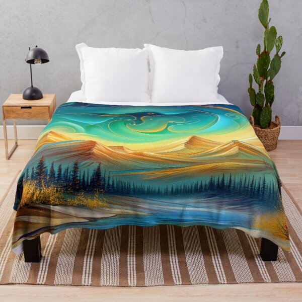 Item preview, Aurora Borealis over Mountains - Fantasy Winter Forest designed and sold by MargaretWiktor.