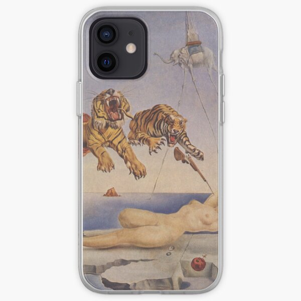 Salvador Dalí, sueño provocado por el vuelo de una abeja alrededor de una granada un segundo antes de despertar. Funda blanda para iPhone