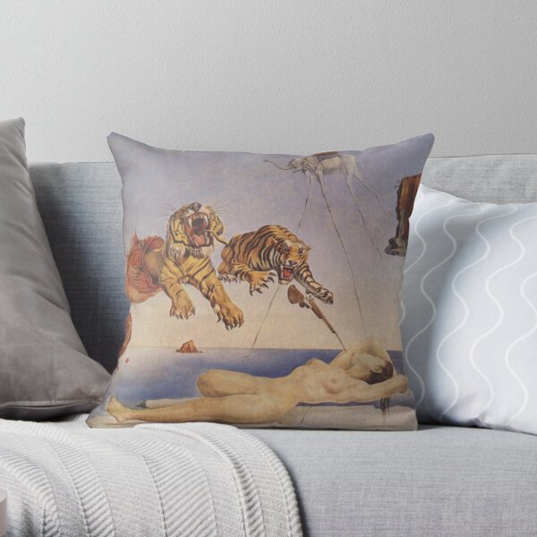 Salvador Dali, Dream Caused by the Flight of a Bee around a Pomegranate a Second before Awakening. Throw Pillow
