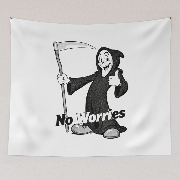 Item preview, Happy Grim Reaper - Vintage 30s Cartoon Style designed and sold by Pattern Heaven.
