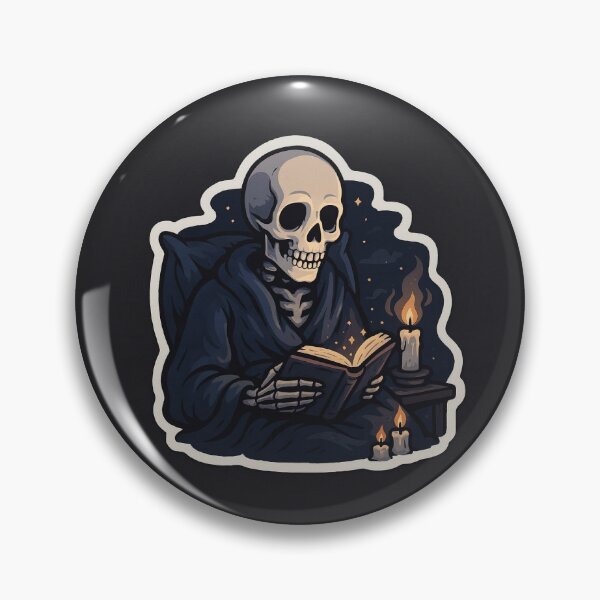 Artikelvorschau, Gemütliches Skelettlesen – Dark Academia Gothic-Aufkleber entworfen und verkauft von TrendBoost.