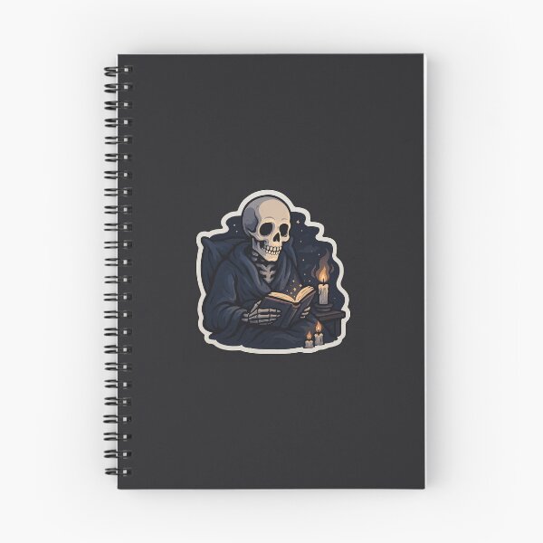Artikelvorschau, Gemütliches Skelettlesen – Dark Academia Gothic-Aufkleber entworfen und verkauft von TrendBoost.