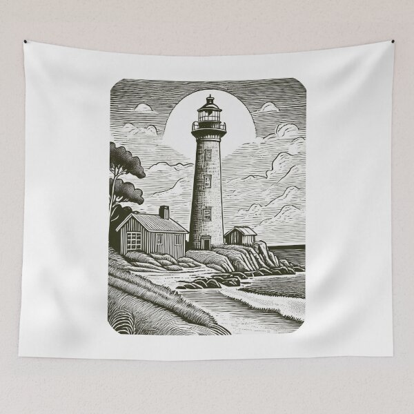 Item preview, Timeless Lighthouse - Vintage Pencil Drawings designed and sold by RockitBaby.