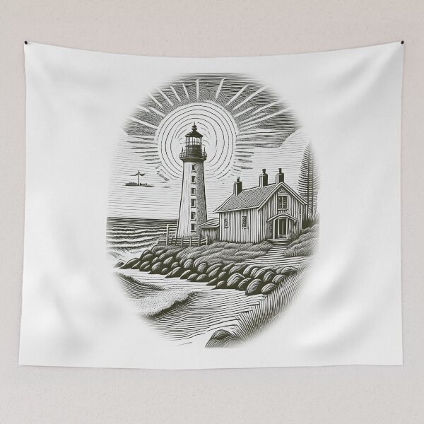 Item preview, Retro Lighthouse Art - Vintage Pencil Drawings designed and sold by RockitBaby.