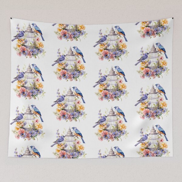 Item preview, Birds And Flowers designed and sold by MagdaMoonArt.