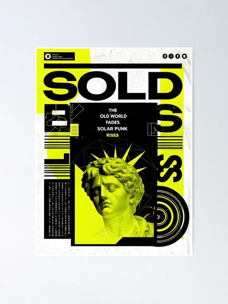 Thumbnail 1 of 3, Poster, Solarpunk Poster Rising designed and sold by Raw-Ink.