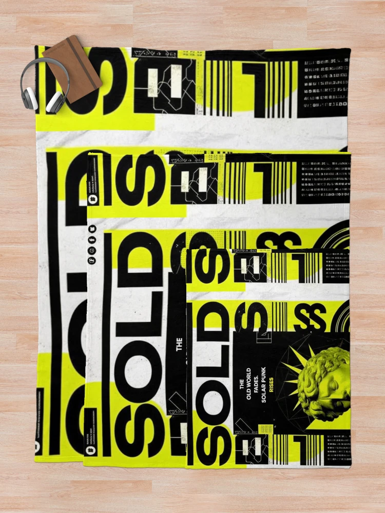 Thumbnail 5 of 6, Throw Blanket, Solarpunk Poster Rising designed and sold by Raw-Ink.