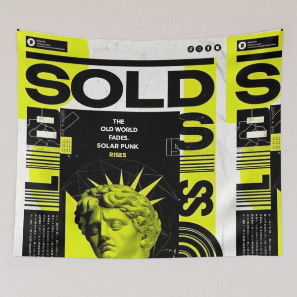Item preview, Solarpunk Poster Rising designed and sold by Raw-Ink.