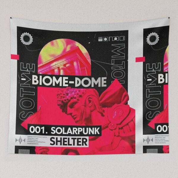 Item preview, Solarpunk Poster Shelter designed and sold by Raw-Ink.