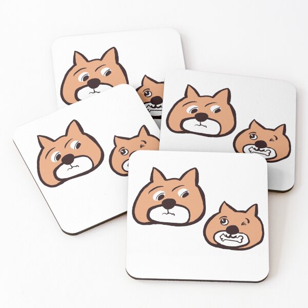 Item preview, Chubby Cartoon Dog Heads: Grumpy and Guarding His Bone designed and sold by Thidagrafictic.