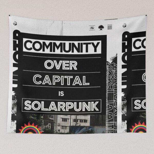 Item preview, Solarpunk Poster Community designed and sold by Raw-Ink.