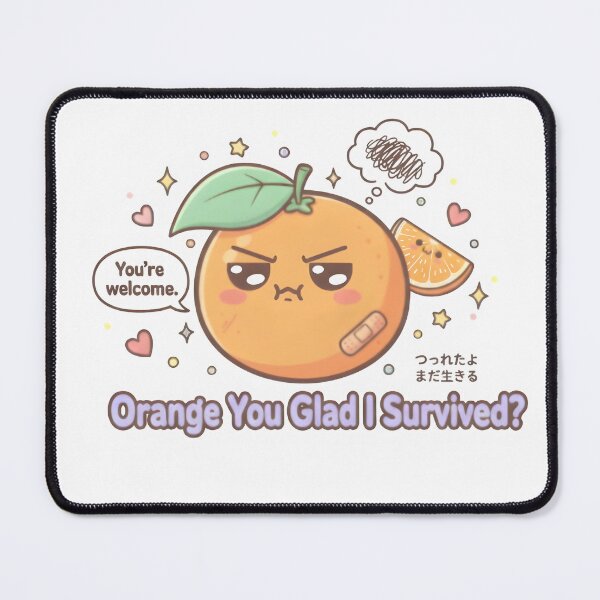 Item preview, “Orange You Glad I Survived?” – Funny Kawaii Orange Pun Design designed and sold by Snackwear Apparel.