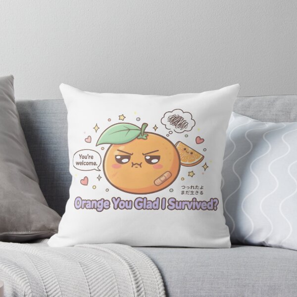 Item preview, “Orange You Glad I Survived?” – Funny Kawaii Orange Pun Design designed and sold by Snackwear Apparel.