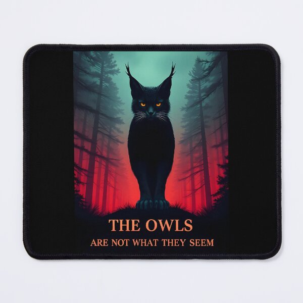 Item preview, The Owls Are Not What They Seem: Lynx silhouette like an owl Twin Peaks artwork funny shirt designed and sold by Dollycat Industries.