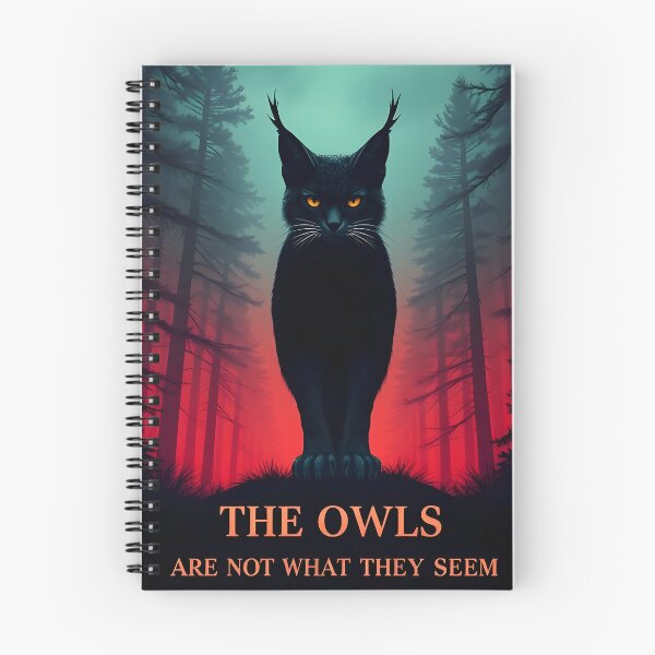 Item preview, The Owls Are Not What They Seem: Lynx silhouette like an owl Twin Peaks artwork funny shirt designed and sold by Dollycat Industries.