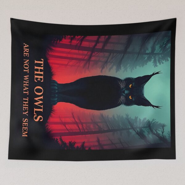 Item preview, The Owls Are Not What They Seem: Lynx silhouette like an owl Twin Peaks artwork funny shirt designed and sold by Dollycat Industries.