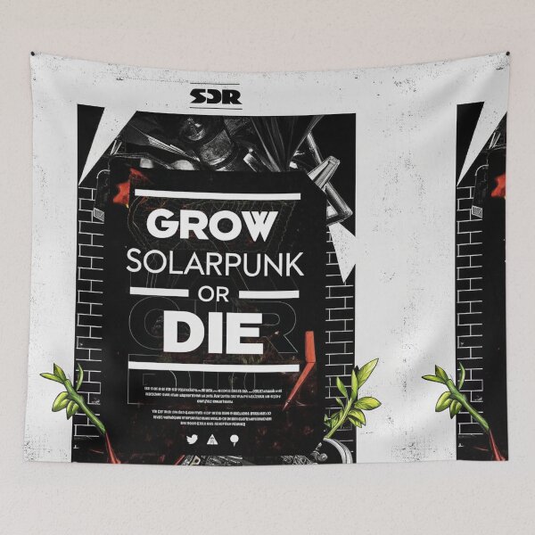 Item preview, Solarpunk Poster Grow designed and sold by Raw-Ink.