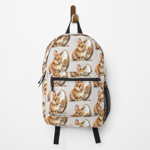 Item preview, Brown lionhead rabbit looking at its reflection designed and sold by LiskoDesign.