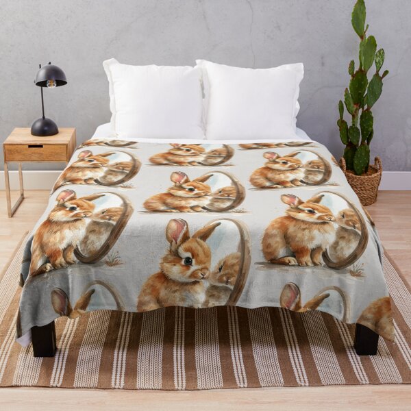 Item preview, Brown lionhead rabbit looking at its reflection designed and sold by LiskoDesign.