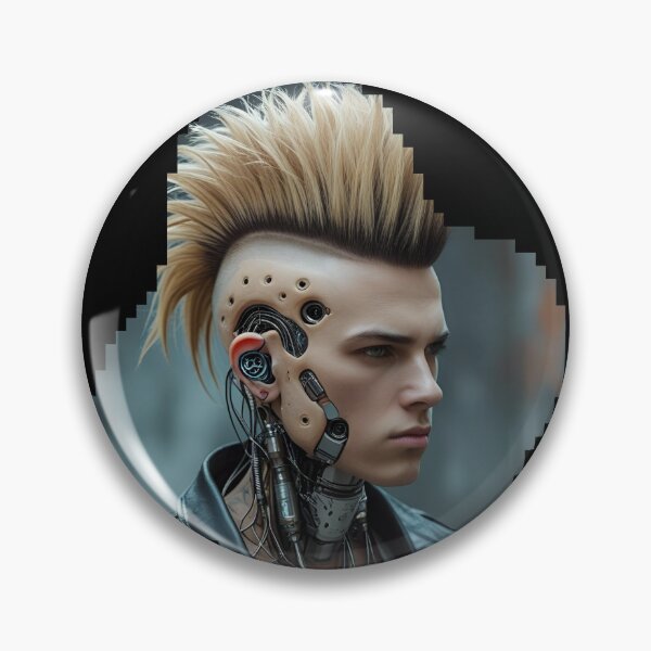 Item preview, Punk biohackeado con mohawk e implantes 3 designed and sold by Neon G.