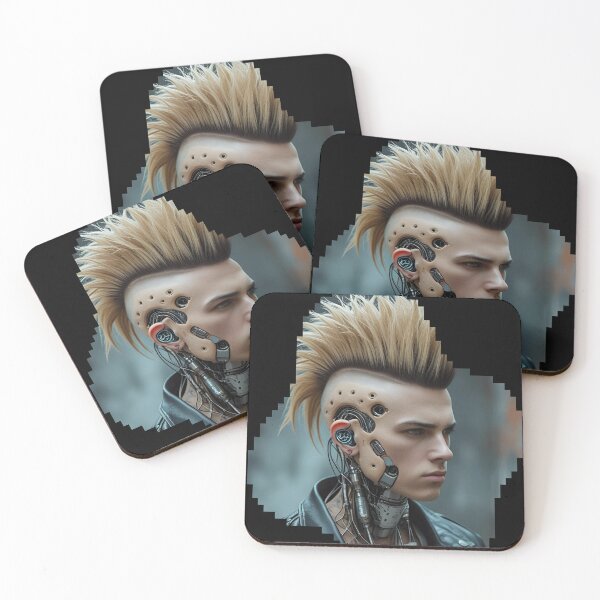 Item preview, Biohacked punk with mohawk and implants 3 designed and sold by Neon G.