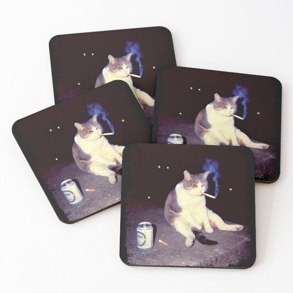 Item preview, Funny Smoking Cat Meme Graphic Print designed and sold by Eh Plus Designs.