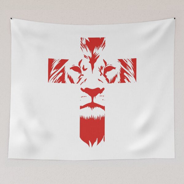 Item preview, Christian Cross / Lion - Red designed and sold by Western Renaissance Limited.
