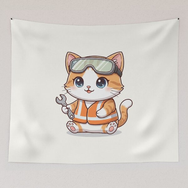 Item preview, Cute Engineer Cat designed and sold by HoopeStylee.