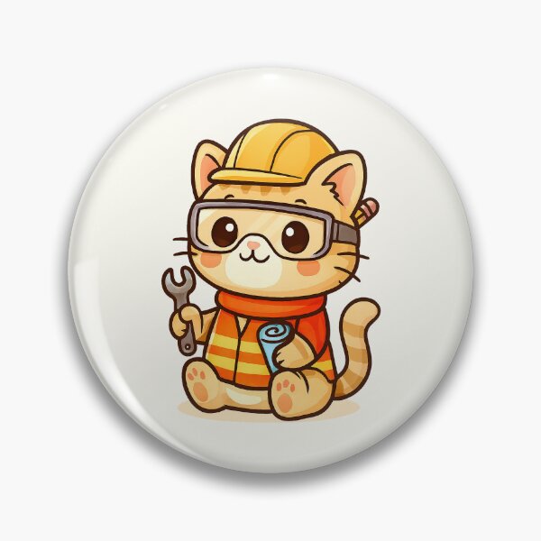 Item preview, Cartoon Cute Engineer Cat designed and sold by HoopeStylee.