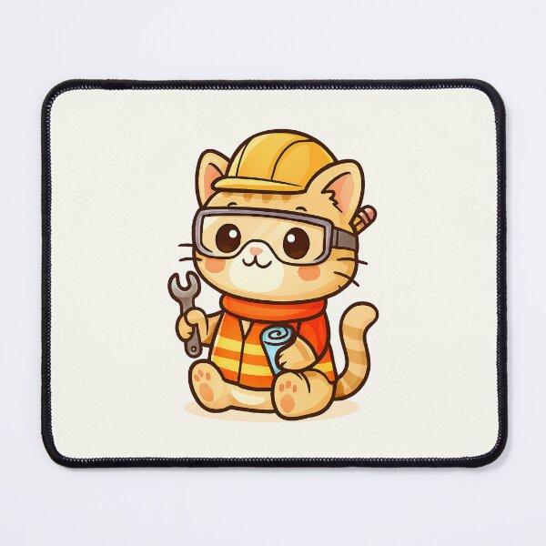 Item preview, Cartoon Cute Engineer Cat designed and sold by HoopeStylee.
