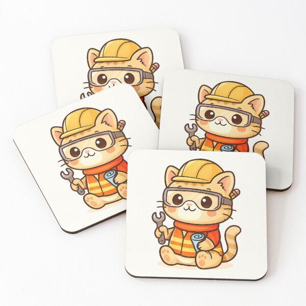 Item preview, Cartoon Cute Engineer Cat designed and sold by HoopeStylee.