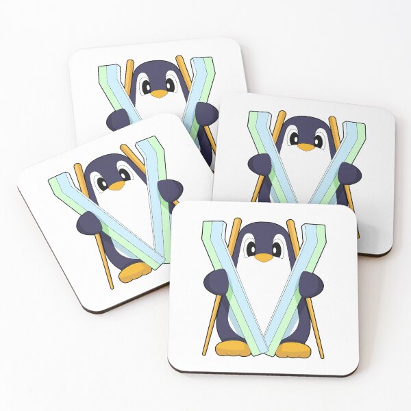 Item preview, Penguin Skier Ski Winter sports designed and sold by Snabdesign84.