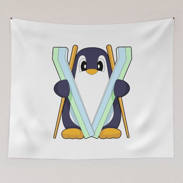 Item preview, Penguin Skier Ski Winter sports designed and sold by Snabdesign84.
