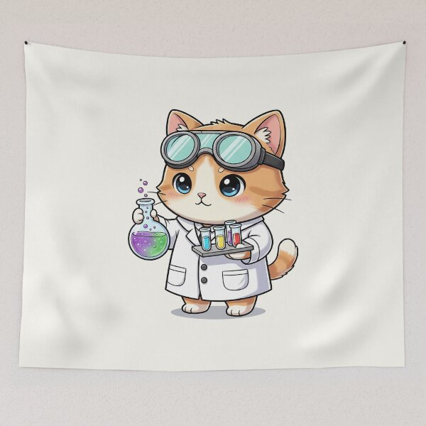 Item preview, Cute Orange Chemist Cat designed and sold by HoopeStylee.